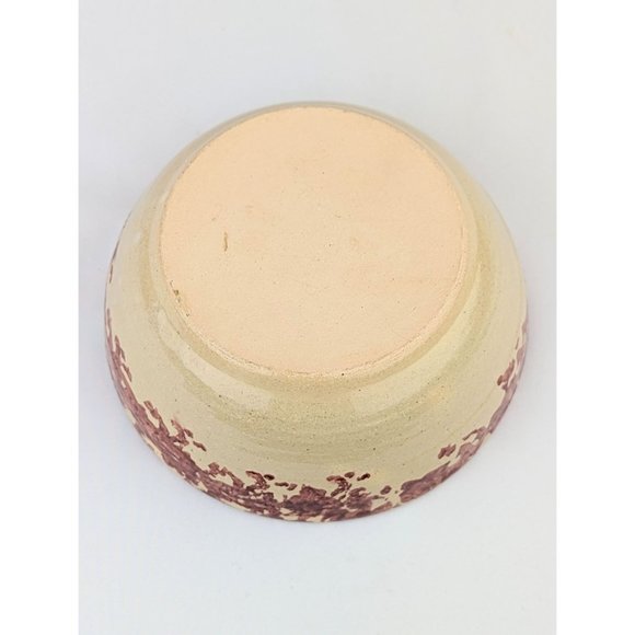 Handmade 6.5" Stoneware Bowl Red Apple Rustic Farmhouse Country Studio Pottery - Picture 8 of 10